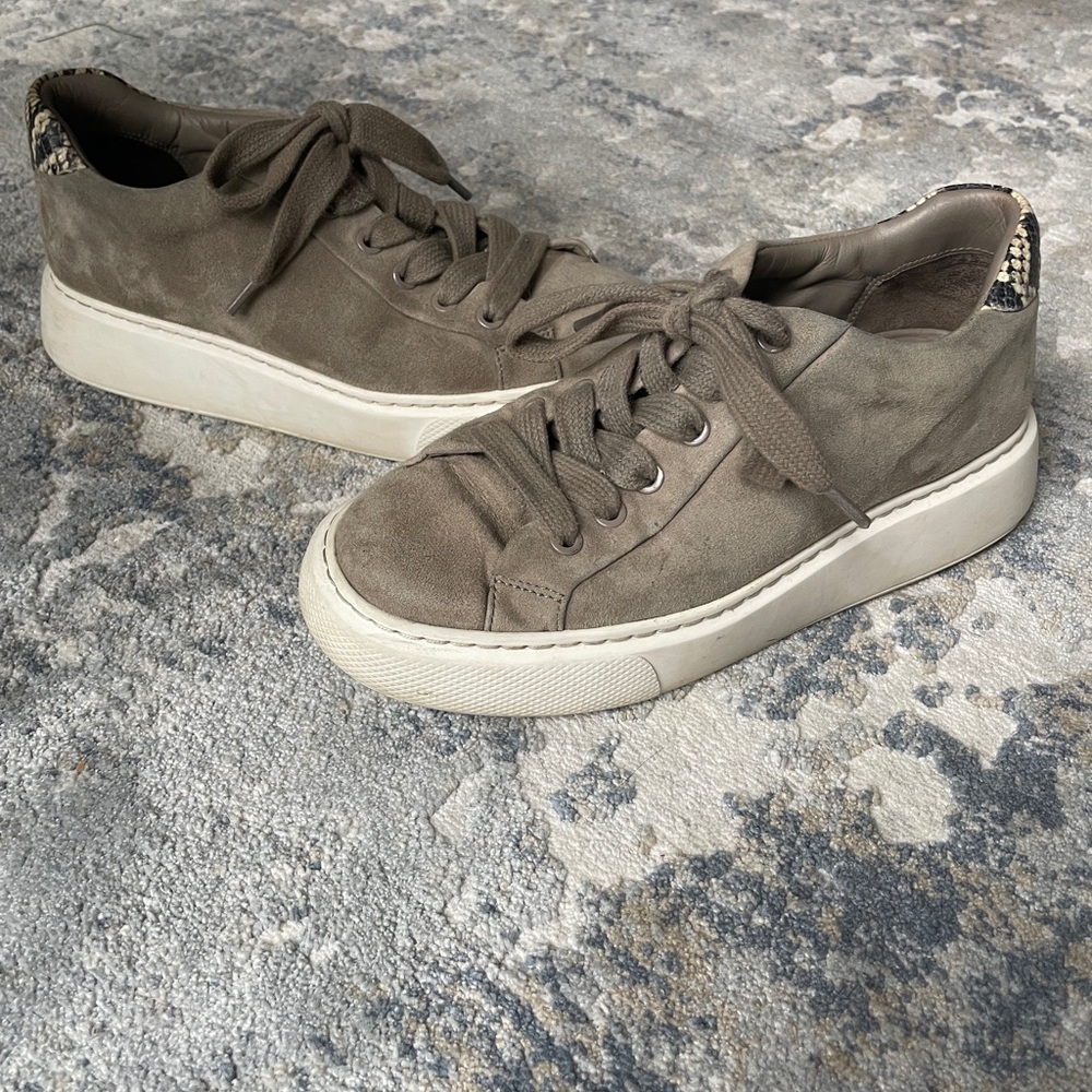 Women’s Vince Rhea Suede Gray Platform Sneakers size 5.5 EU 36.5